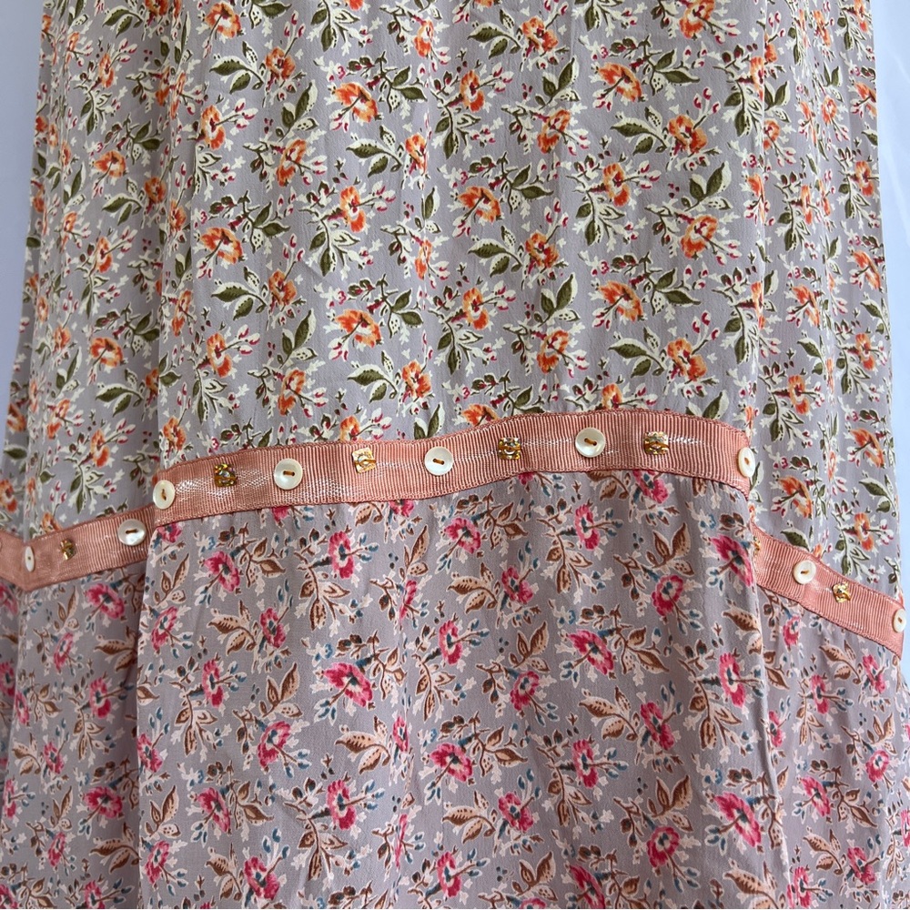 April Cornell taupe thyme dress floral medium NWT - Picture 4 of 16